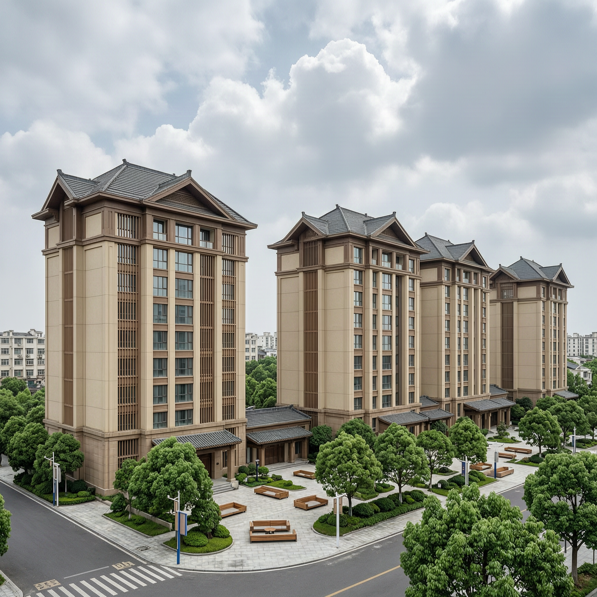 住宅建筑夜景亮化案例 - 白天实景原图